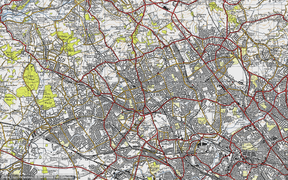 Old Map of Wealdstone, 1945 in 1945