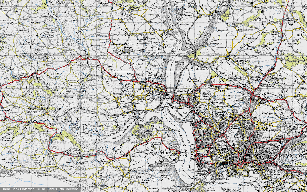 Old Map of Wearde, 1946 in 1946