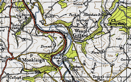 Old map of Weare Giffard in 1946