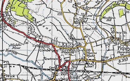 Old map of Wearne in 1945