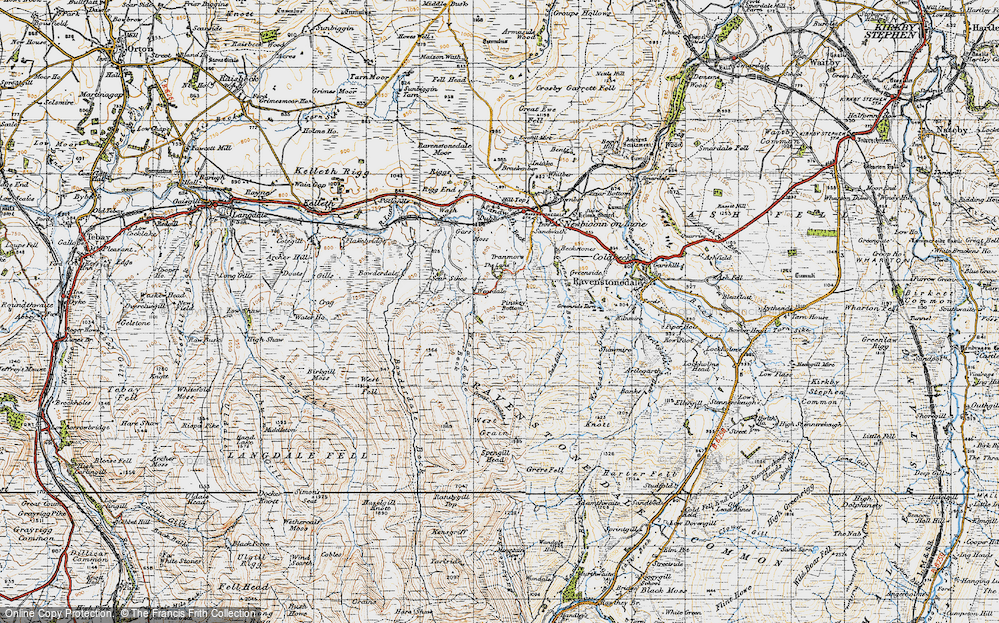Old Map of Historic Map covering Bowderdale Beck in 1947