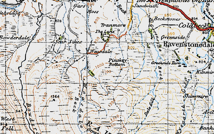 Old map of Weasdale in 1947