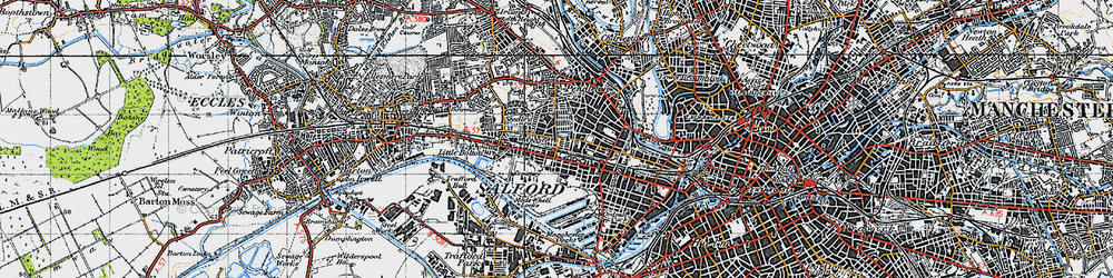 Old map of Weaste in 1947