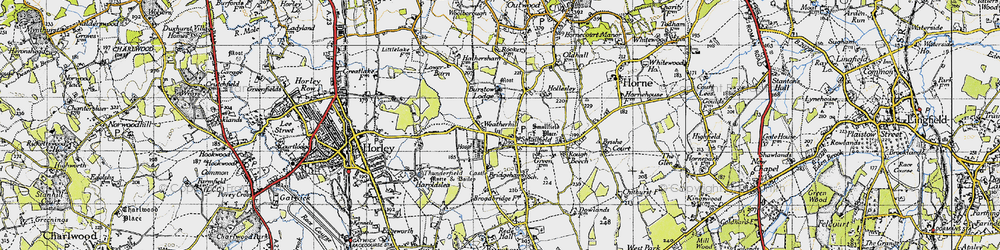 Old map of Bridgeham Grange in 1946