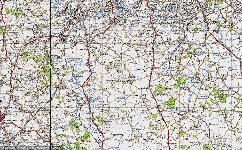Old Map of Weatheroak Hill, 1947 in 1947
