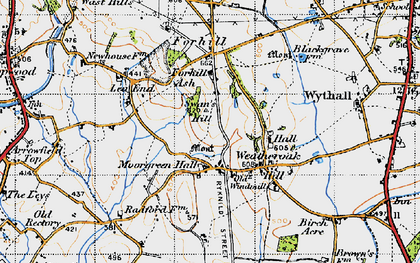 Old map of Weatheroak Hill in 1947