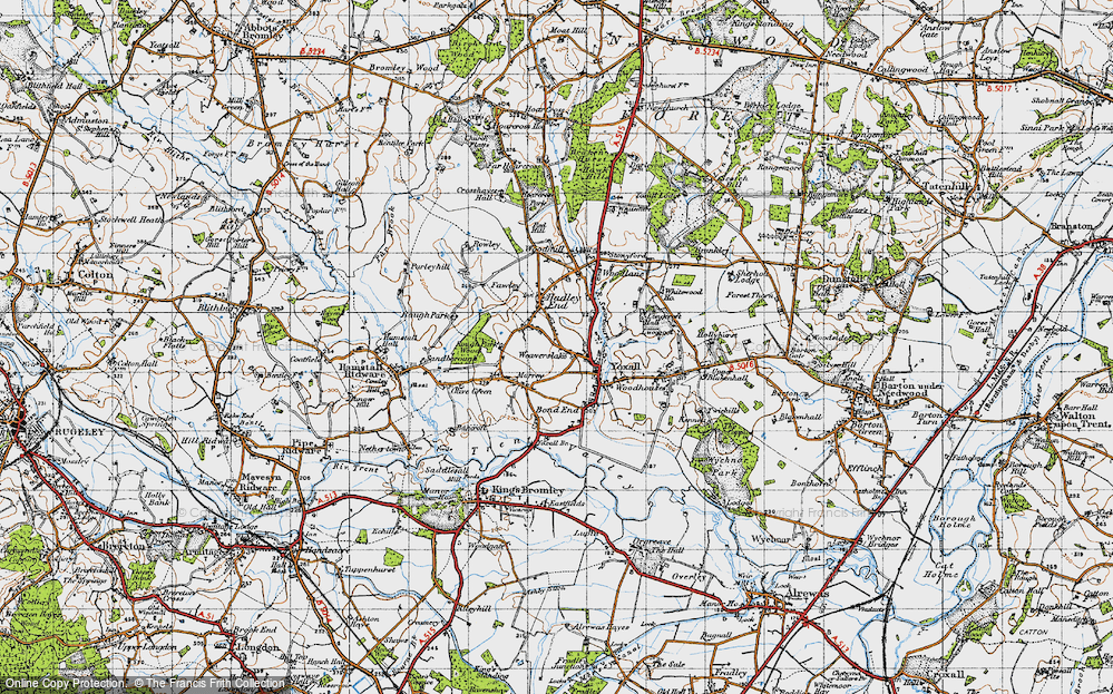 Old Map of Weaverslake, 1946 in 1946