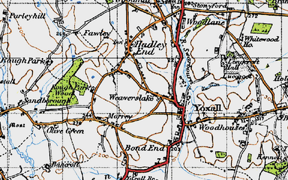 Old map of Weaverslake in 1946