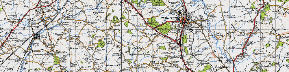 Old map of Webheath in 1947
