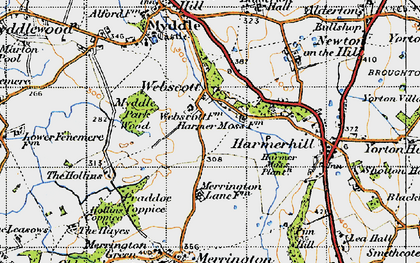 Old map of Webscott in 1947