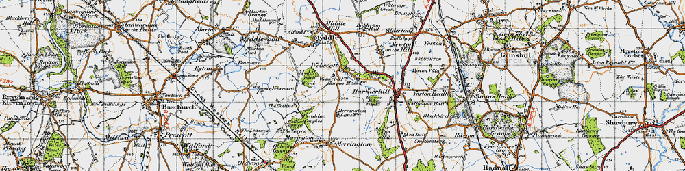 Old map of Webscott in 1947