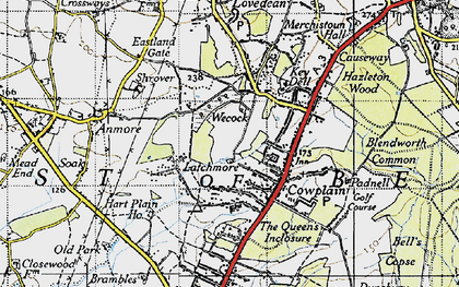 Old map of Wecock in 1945