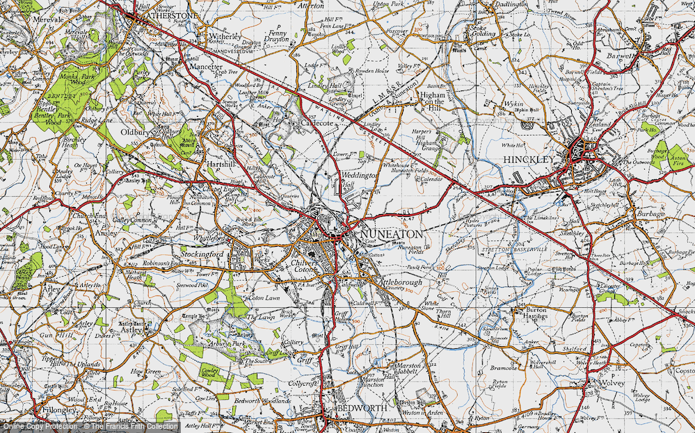 Old Map of Weddington, 1946 in 1946