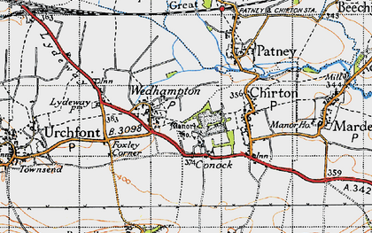 Old map of Wedhampton in 1940