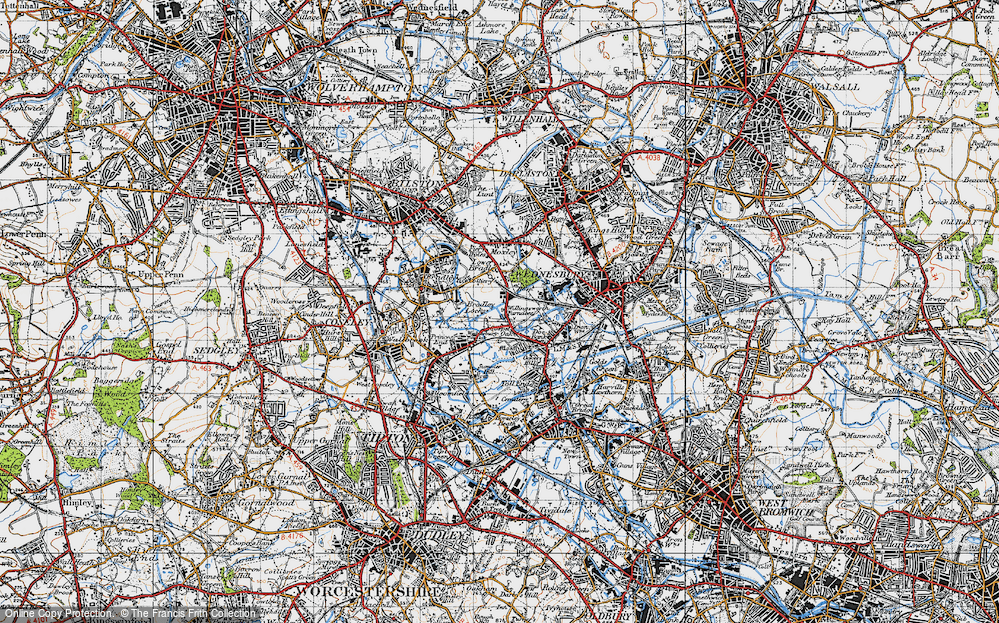 Old Map of Wednesbury Oak, 1946 in 1946