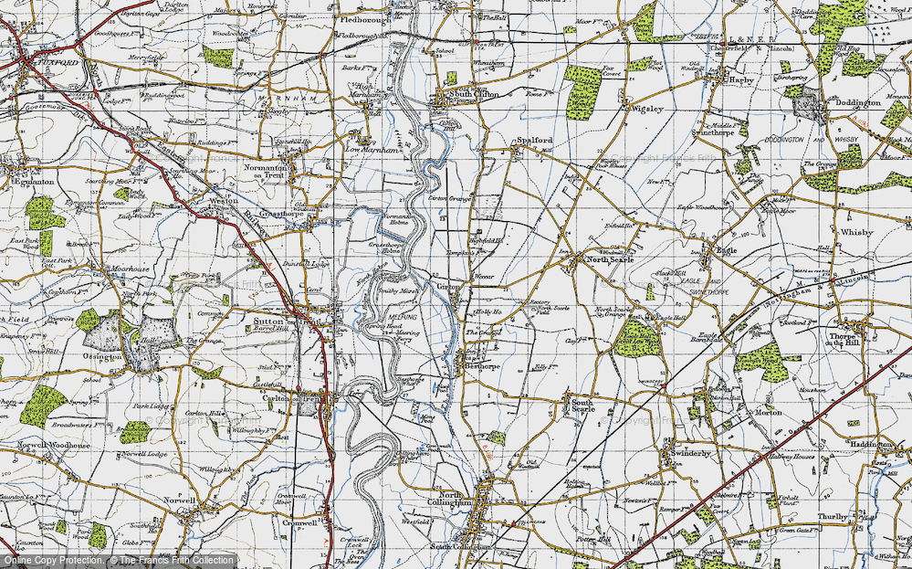 Old Map of Weecar, 1947 in 1947