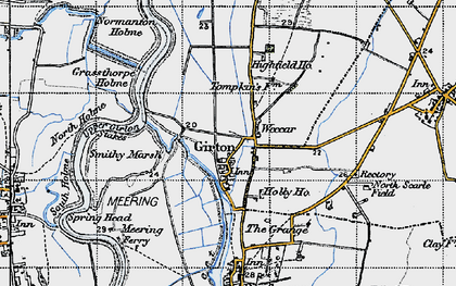 Old map of Weecar in 1947