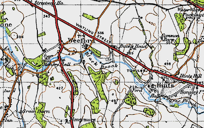 Old map of Packington Moor in 1946