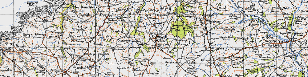 Old map of Week Green in 1946