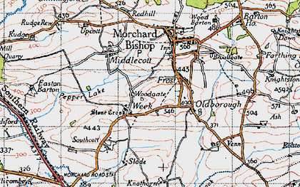 Old map of Woodgate in 1946