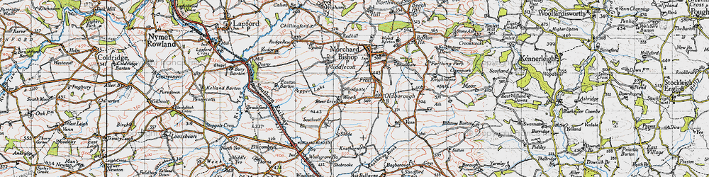 Old map of Weeke in 1946