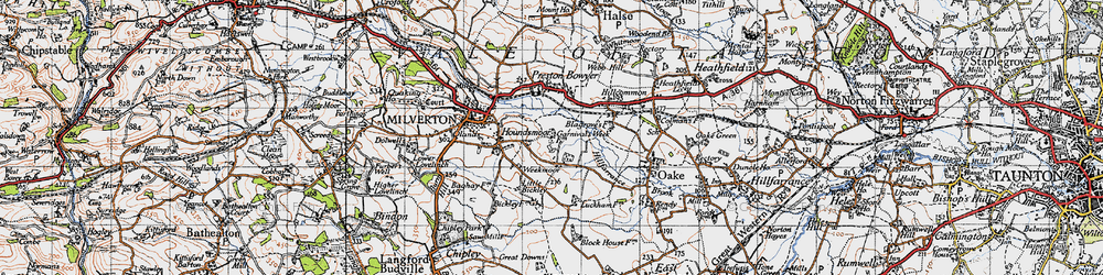 Old map of Weekmoor in 1946