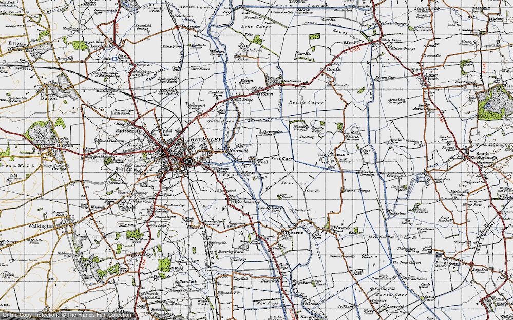 Old Map of Weel, 1947 in 1947