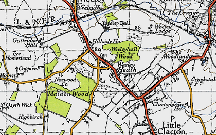 Old map of Weeley Heath in 1946