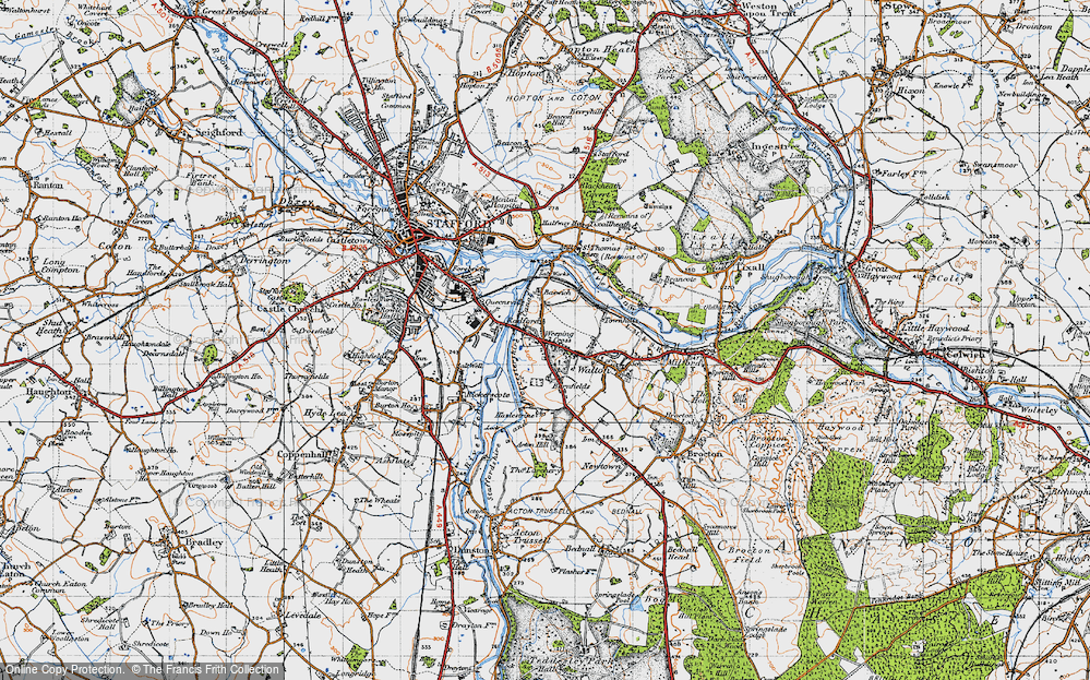 Old Map of Weeping Cross, 1946 in 1946
