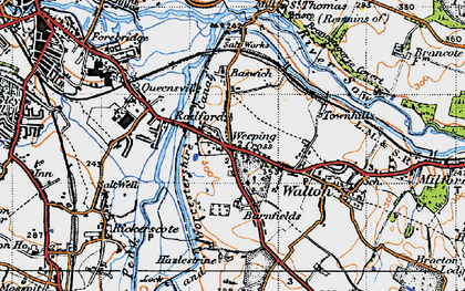 Old map of Weeping Cross in 1946