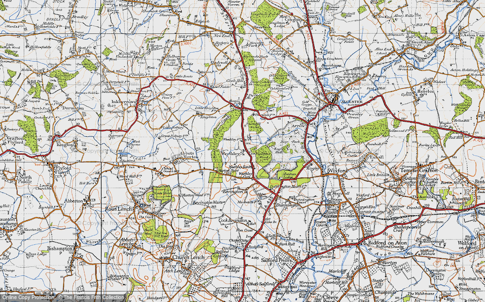 Old Map of Weethley, 1947 in 1947