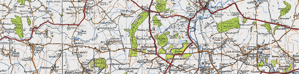 Old map of Weethley in 1947