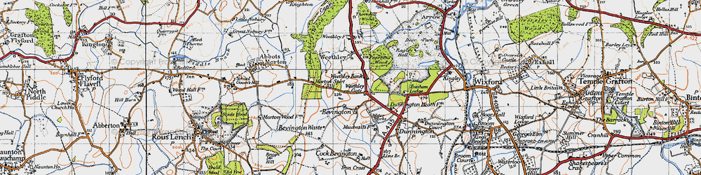 Old map of Weethley Bank in 1947