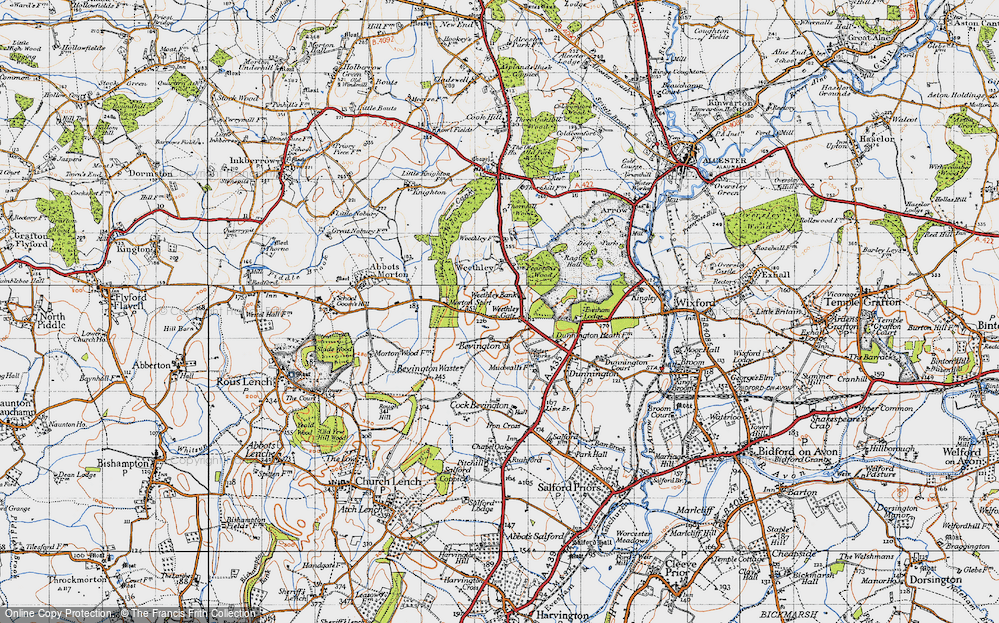 Old Map of Weethley Gate, 1947 in 1947