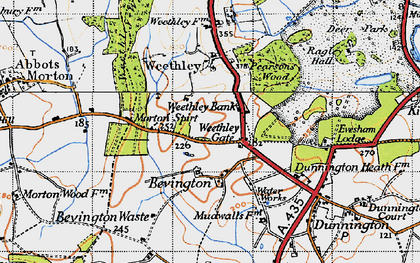 Old map of Weethley Gate in 1947