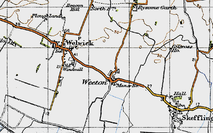 Old map of Weeton in 1947