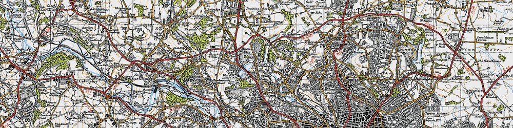 Old map of Weetwood in 1947