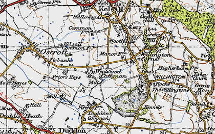 Old map of Weetwood Common in 1947