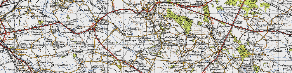 Old map of Weetwood Common in 1947