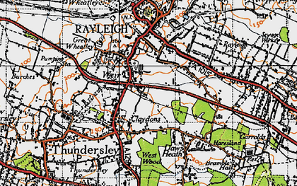 Old map of Weir in 1945