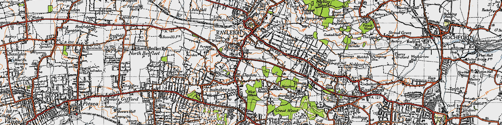 Old map of Weir in 1945