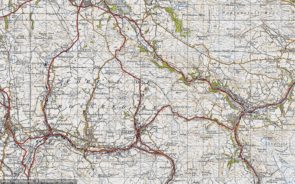 Old Map of Weir, 1947 in 1947