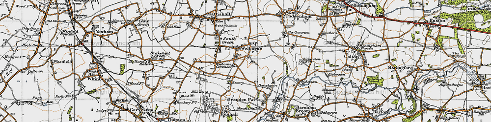 Old map of Welborne in 1946