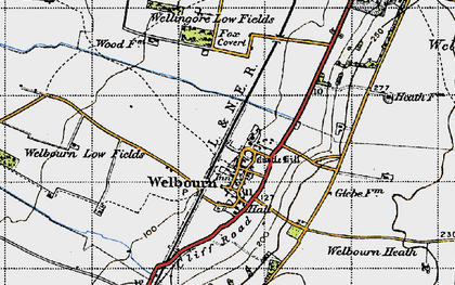 Old map of Welbourn in 1947