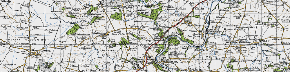 Old map of Bulmer Hag in 1947