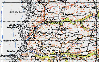 Old map of Welcombe in 1946