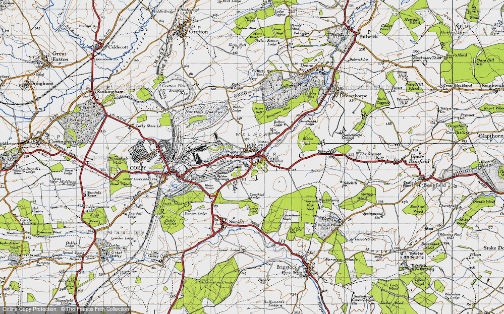 Old Map of Weldon, 1946 in 1946