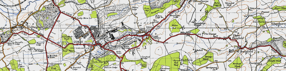 Old map of Weldon in 1946