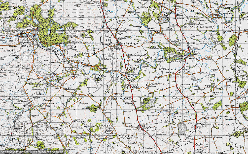 Old Map of Weldon, 1947 in 1947