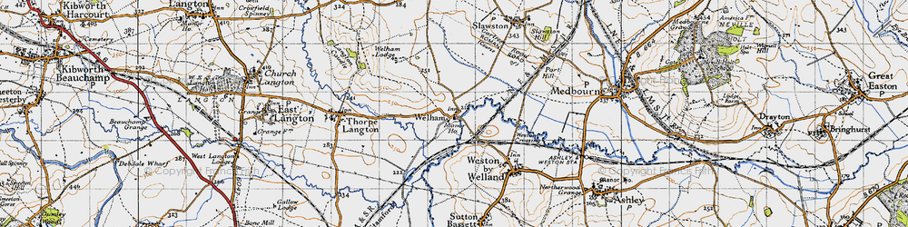 Old map of Welham in 1946